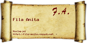 Fila Anita névjegykártya